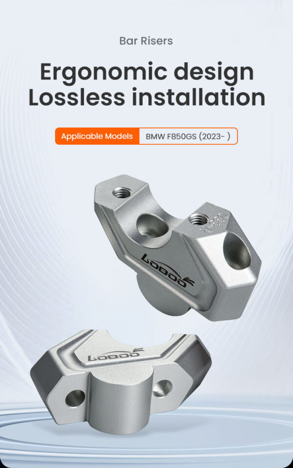 LOBOO Podwyższenie kierownicy do BMW F750GS, podwyższenie 23mm, przybliżenie 20mm