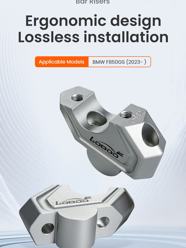 LOBOO Podwyższenie kierownicy do BMW F750GS, podwyższenie 23mm, przybliżenie 20mm