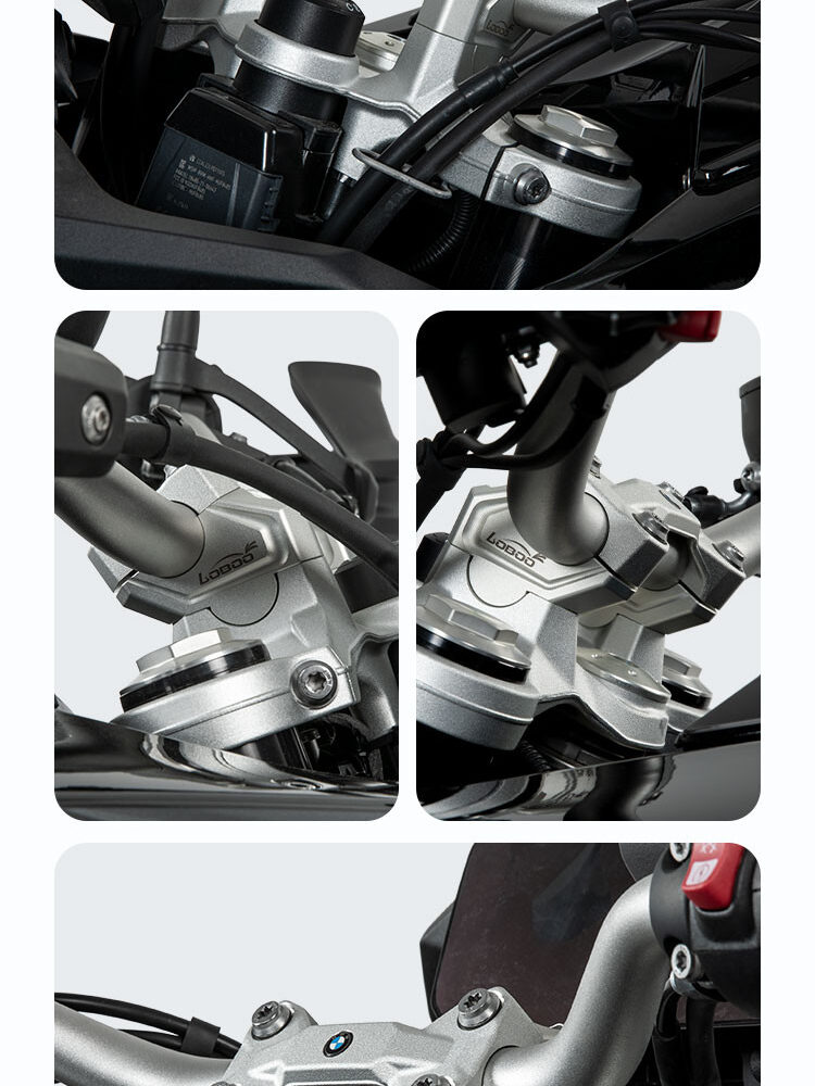 LOBOO Podwyższenie kierownicy do BMW F750GS, podwyższenie 23mm, przybliżenie 20mm