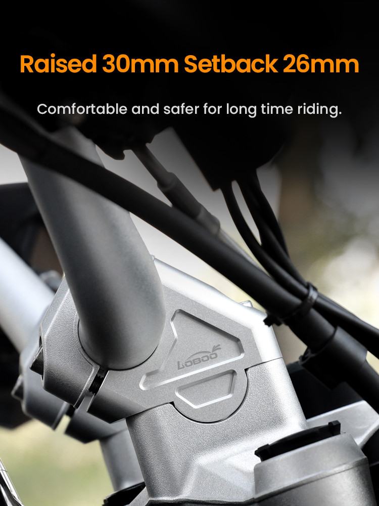 LOBOO Podwyższenie kierownicy do BMW R1200GS/ADV/S1000XR/1250ADV, podwyższenie 30mm, przybliżenie 26mm