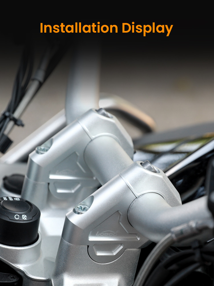 LOBOO Podwyższenie kierownicy do BMW R1200GS/ADV/S1000XR/1250ADV, podwyższenie 30mm, przybliżenie 26mm