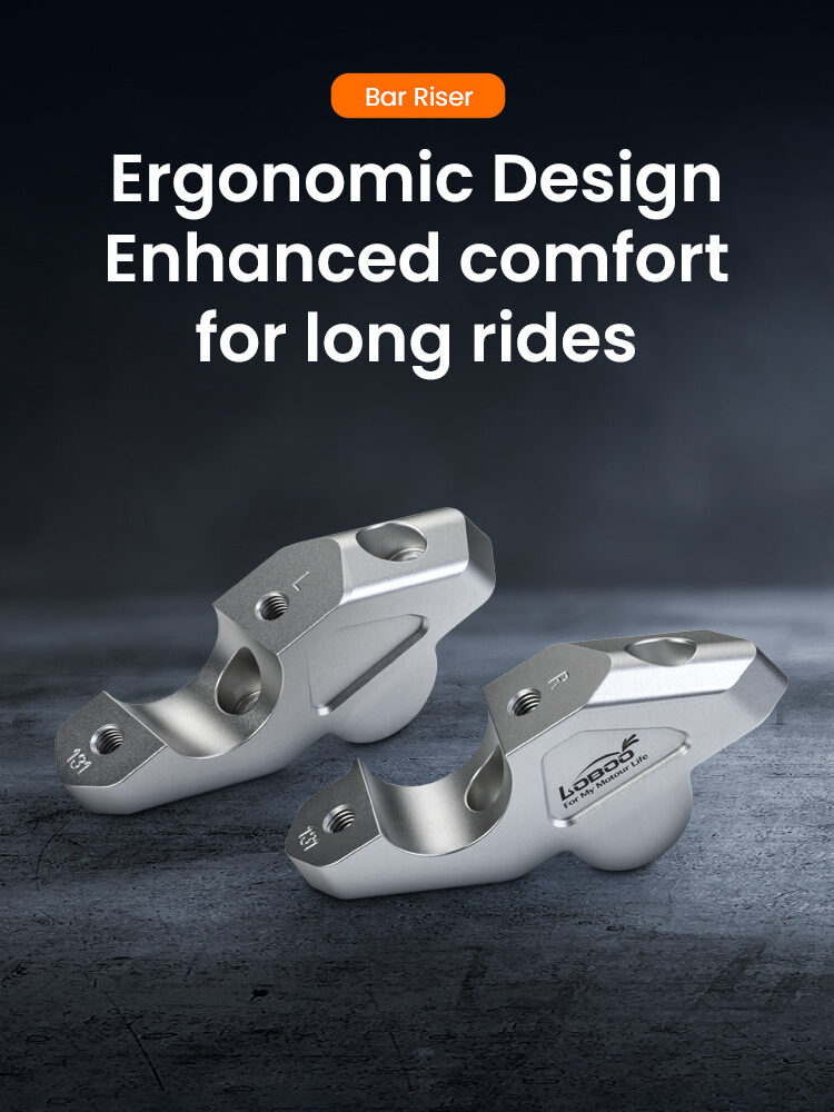 LOBOO Podwyższenie kierownicy do BMW R1300GS (2023-), podwyższenie 29mm, przybliżenie 29mm