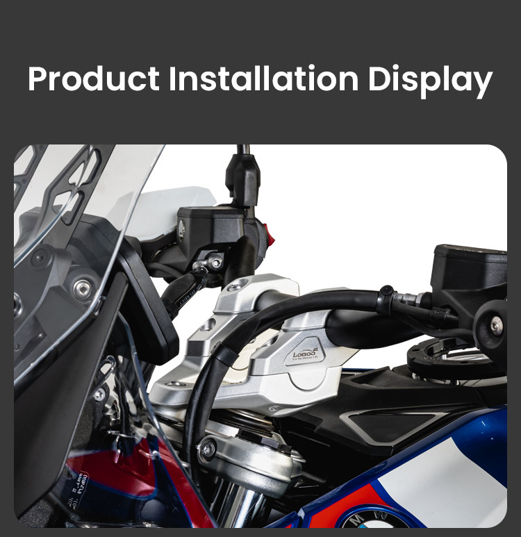 LOBOO Podwyższenie kierownicy do BMW R1300GS (2023-), podwyższenie 29mm, przybliżenie 29mm