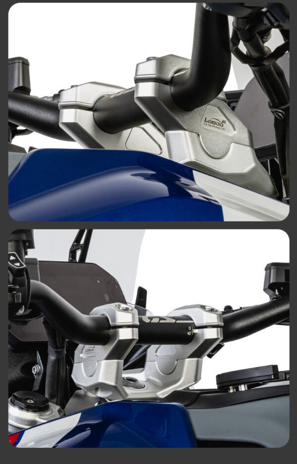 LOBOO Podwyższenie kierownicy do BMW R1300GS (2023-), podwyższenie 29mm, przybliżenie 29mm