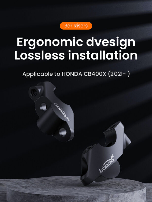 LOBOO Podwyższenie kierownicy do CB400X 2021-, podwyższenie 24mm, przybliżenie 18mm