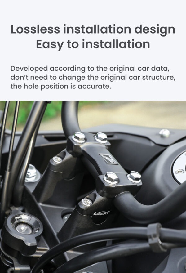 LOBOO Podwyższenie kierownicy do CB400X 2021-, podwyższenie 24mm, przybliżenie 18mm
