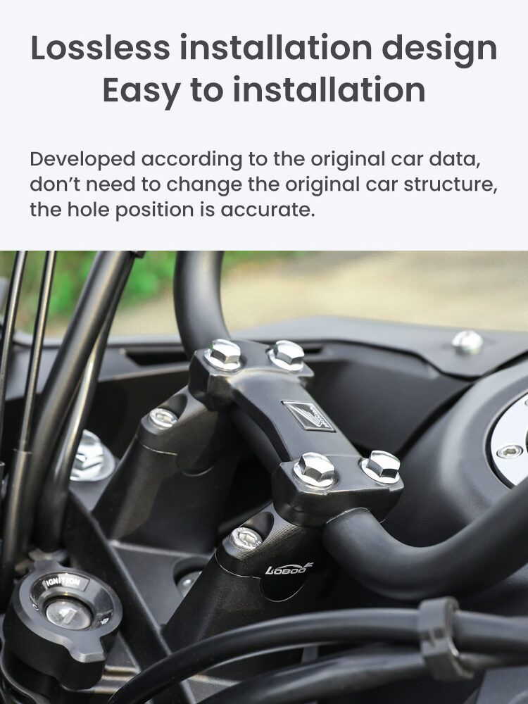 LOBOO Podwyższenie kierownicy do CB400X 2021-, podwyższenie 24mm, przybliżenie 18mm