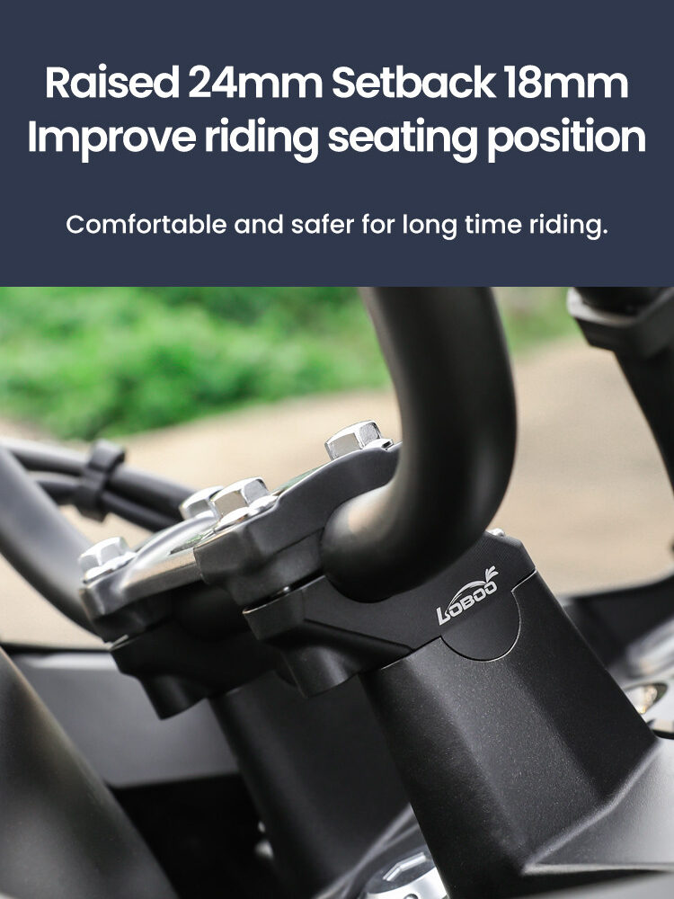 LOBOO Podwyższenie kierownicy do CB400X 2021-, podwyższenie 24mm, przybliżenie 18mm