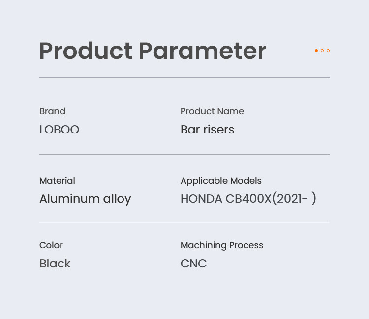 LOBOO Podwyższenie kierownicy do CB400X 2021-, podwyższenie 24mm, przybliżenie 18mm
