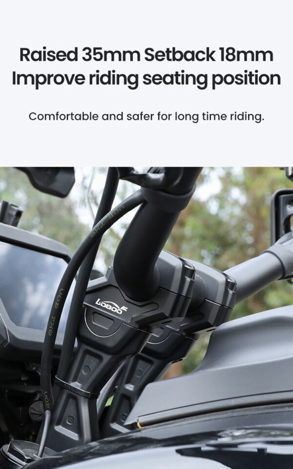 LOBOO Podwyższenie kierownicy do HARLEY-DAVIDSON PAN AMERICA 1250 (2021-), podwyższenie 35mm, przybliżenie 18mm