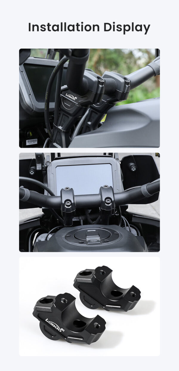 LOBOO Podwyższenie kierownicy do HARLEY-DAVIDSON PAN AMERICA 1250 (2021-), podwyższenie 35mm, przybliżenie 18mm