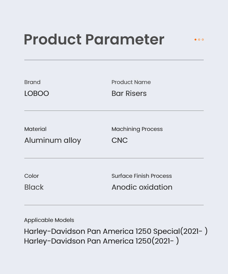 LOBOO Podwyższenie kierownicy do HARLEY-DAVIDSON PAN AMERICA 1250 (2021-), podwyższenie 35mm, przybliżenie 18mm