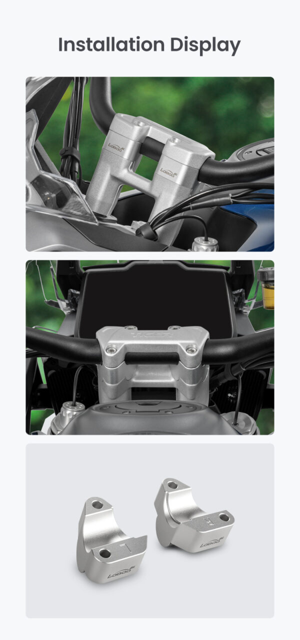 LOBOO Podwyższenie kierownicy do Triumph Tiger1200GT PRO (2023-), podwyższenie 25mm