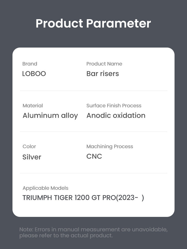 LOBOO Podwyższenie kierownicy do Triumph Tiger1200GT PRO (2023-), podwyższenie 25mm