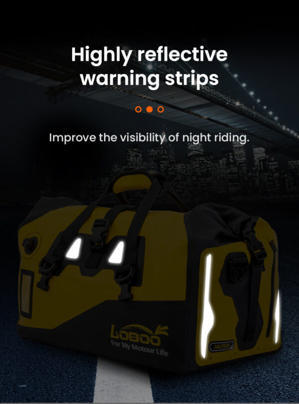 LOBOO Torba motocyklowa PVC bojowo zielona 40L (z kieszenią separacyjną na mokre rzeczy)