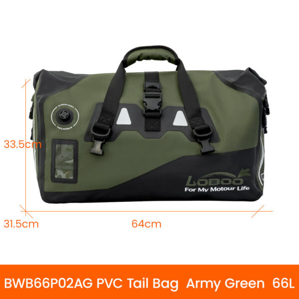 loboo-pvc-torba-bojowo-zielona-66l-upgrade-1040104800101 LOBOO Torba motocyklowa PVC bojowo zielona 66L (z kieszenią separacyjną na mokre rzeczy)