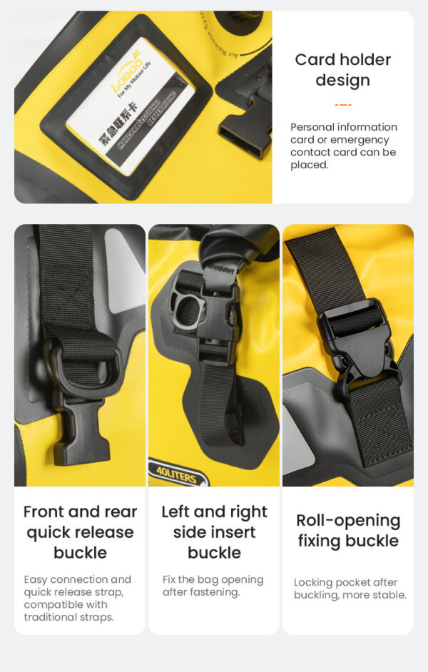 LOBOO Torba motocyklowa PVC czarna 40L (classic)