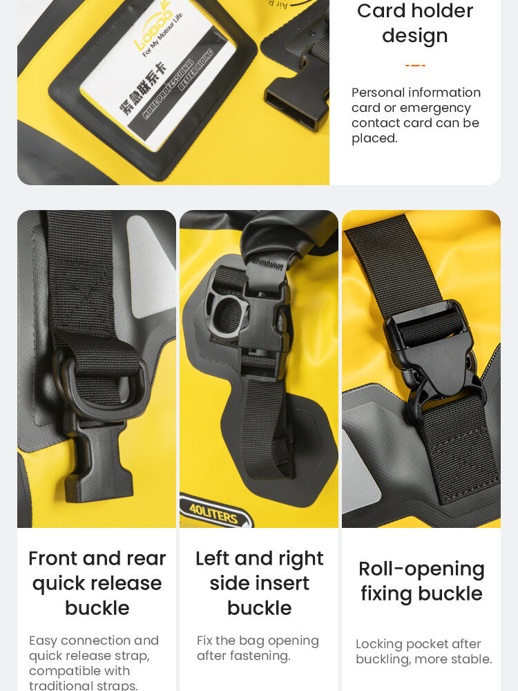 LOBOO Torba motocyklowa PVC czarna 40L (classic)