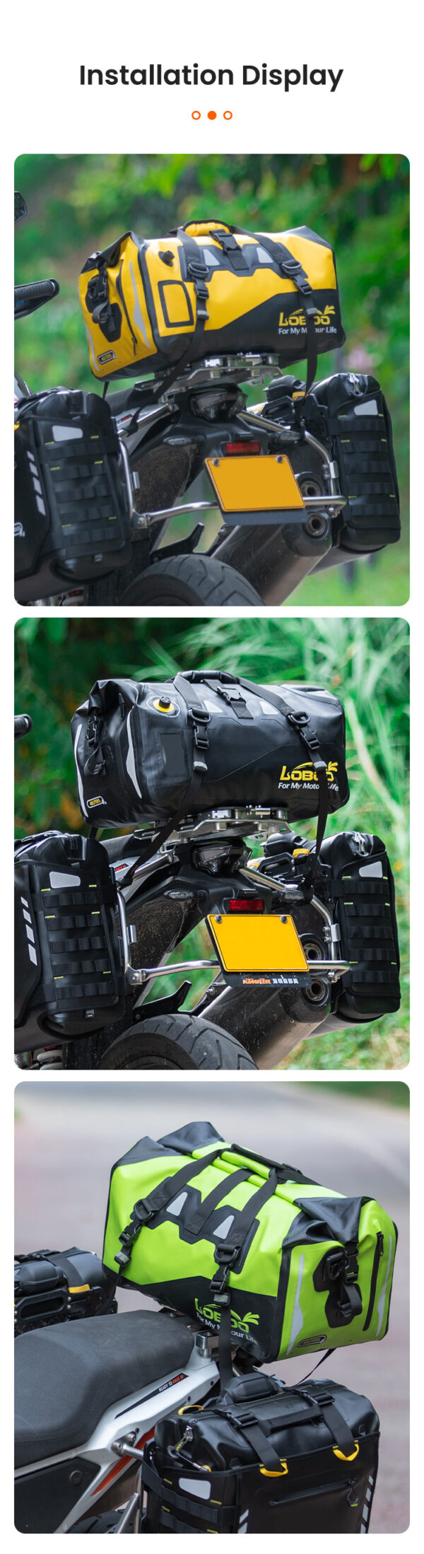 LOBOO Torba motocyklowa PVC czarna 40L (classic)