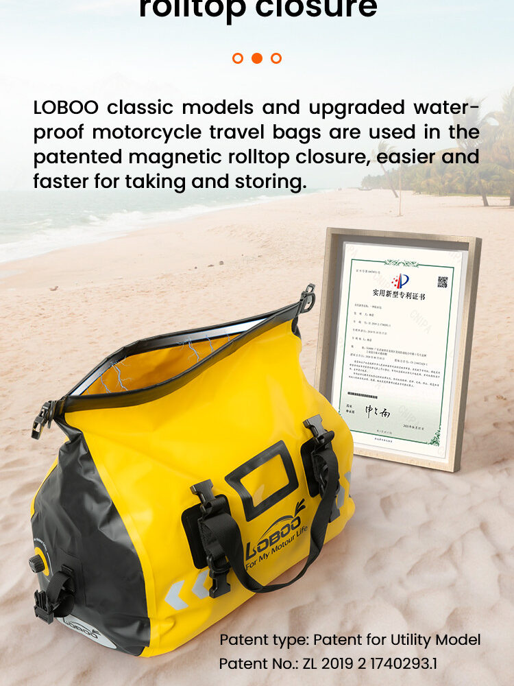 LOBOO Torba motocyklowa PVC czarna 40L (classic)