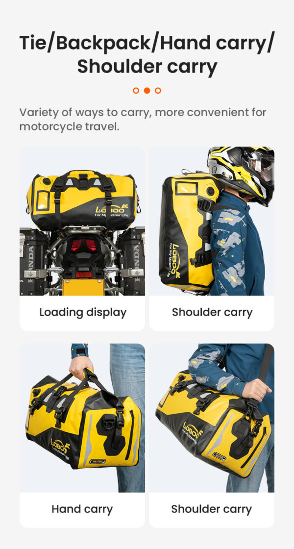 LOBOO Torba motocyklowa PVC czarna 40L (classic)