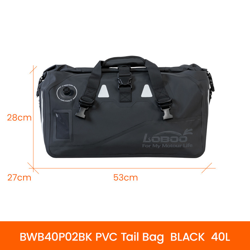 loboo-pvc-torba-czarna-40l-upgrade-n LOBOO Torba motocyklowa PVC czarna 40L (z kieszenią separacyjną na mokre rzeczy)