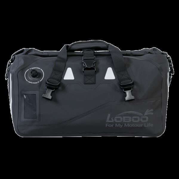 LOBOO Torba motocyklowa PVC czarna 50L (z kieszenią separacyjną na mokre rzeczy)