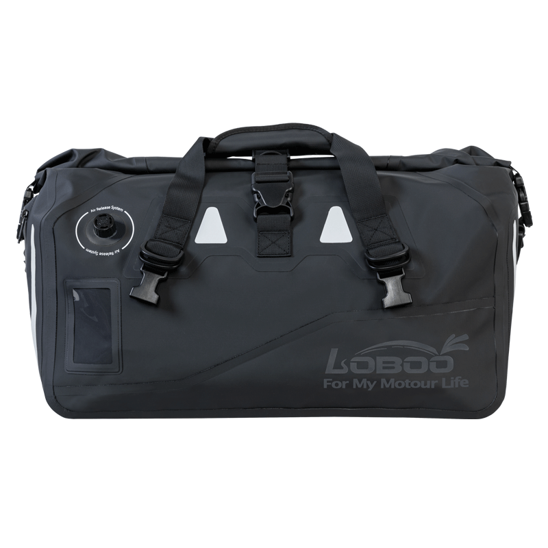 LOBOO Torba motocyklowa PVC czarna 50L (z kieszenią separacyjną na mokre rzeczy)