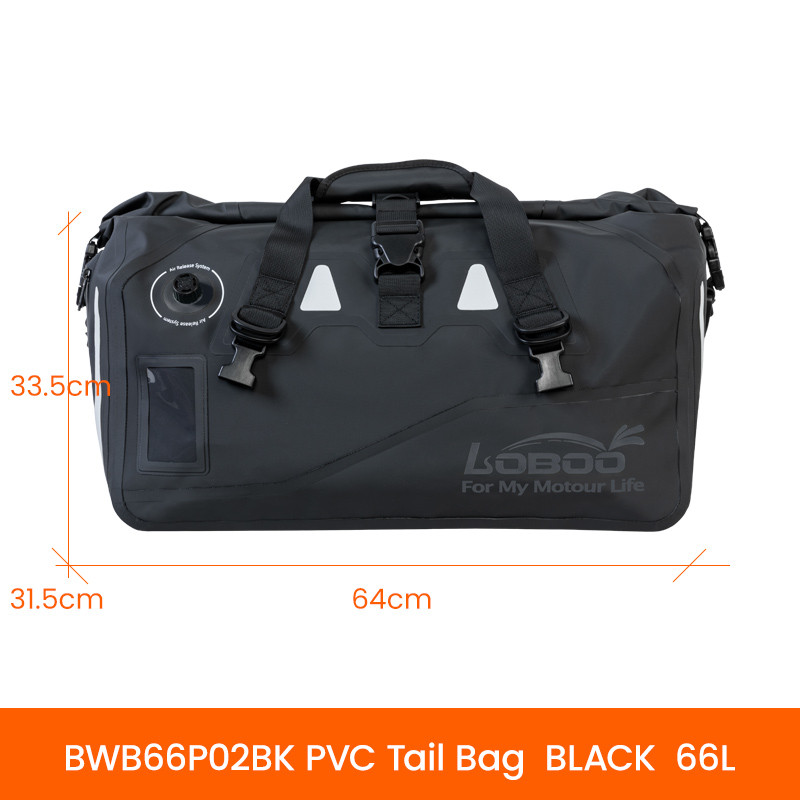 loboo-pvc-torba-czarna-66l-upgrade LOBOO Torba motocyklowa PVC czarna 66L (z kieszenią separacyjną na mokre rzeczy)