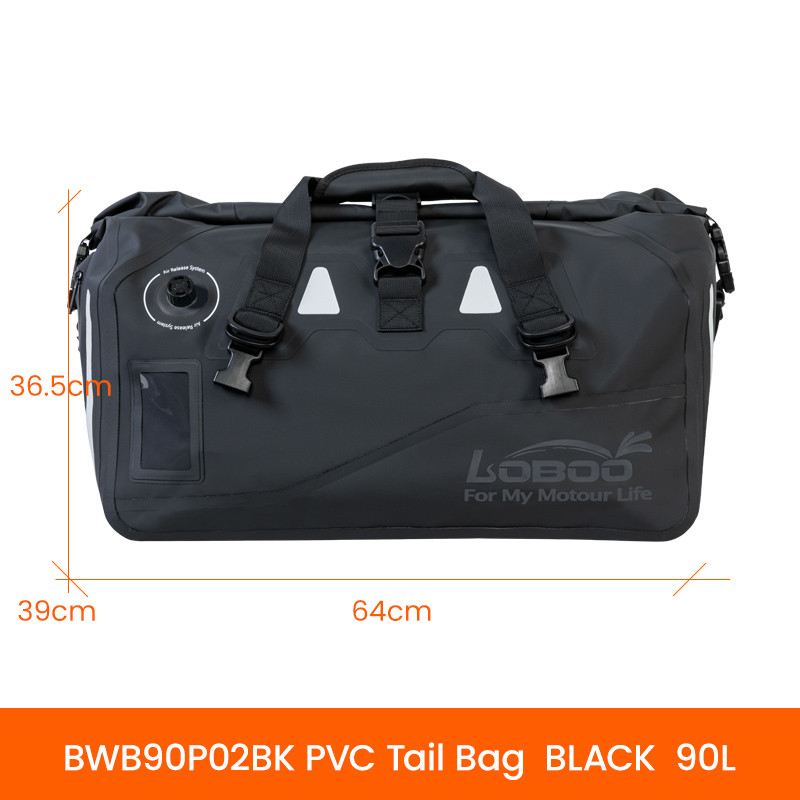 loboo-pvc-torba-czarna-90l-upgrade LOBOO Torba motocyklowa PVC czarna 90L (z kieszenią separacyjną na mokre rzeczy)