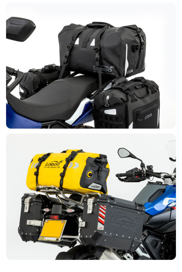 LOBOO Torba motocyklowa PVC fluo 40L (z kieszenią separacyjną na mokre rzeczy)