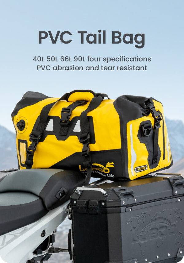 LOBOO Torba motocyklowa PVC fluo 40L (z kieszenią separacyjną na mokre rzeczy)