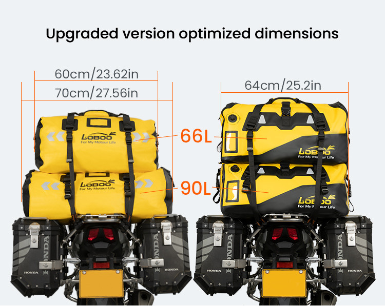 LOBOO Torba motocyklowa PVC fluo 50L (z kieszenią separacyjną na mokre rzeczy)