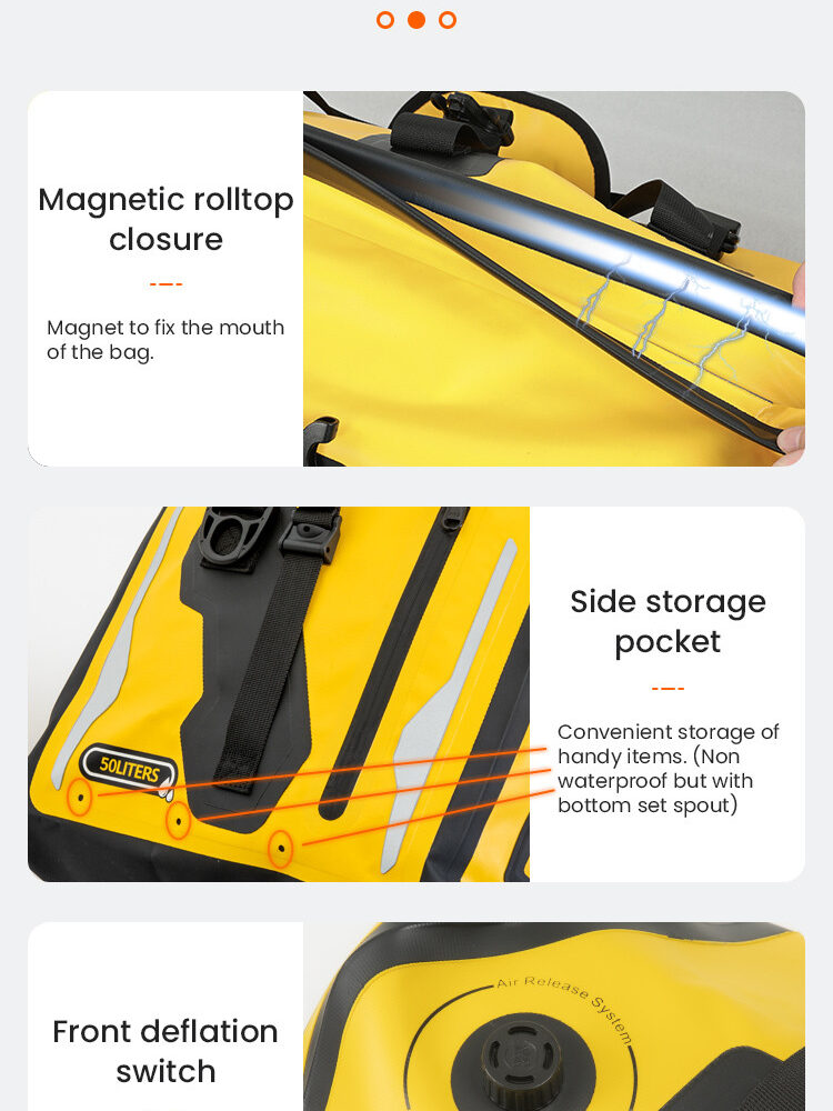 LOBOO Torba motocyklowa PVC fluo 90L (z kieszenią separacyjną na mokre rzeczy)