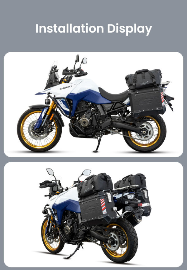 LOBOO Torba motocyklowa PVC szara 20L, magnetyczne zapięcie, wodoodporna