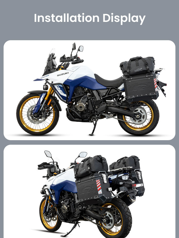 LOBOO Torba motocyklowa PVC szara 20L, magnetyczne zapięcie, wodoodporna