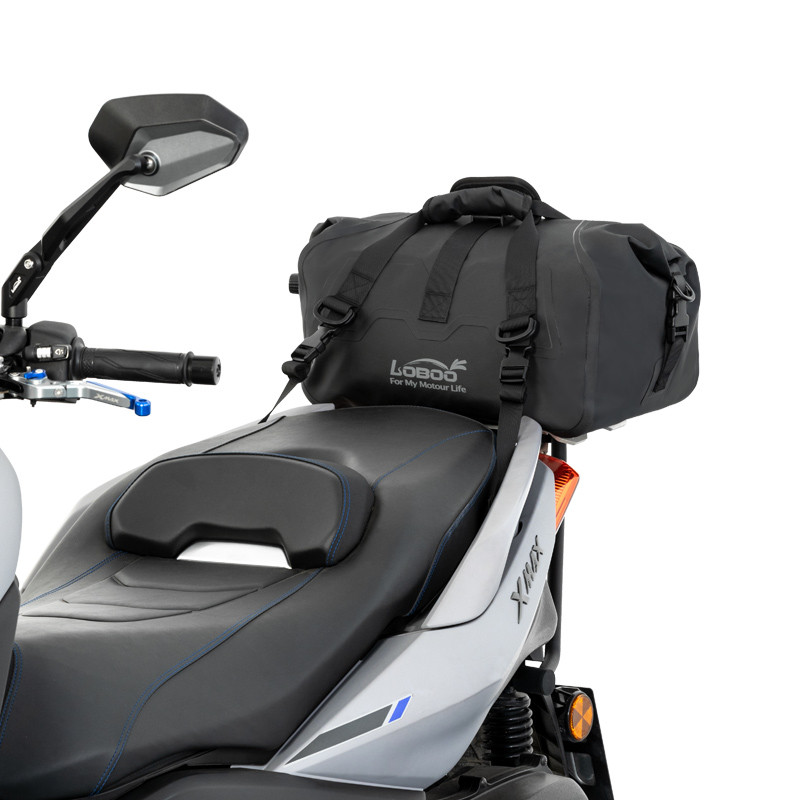 LOBOO Torba motocyklowa PVC szara 20L, magnetyczne zapięcie, wodoodporna