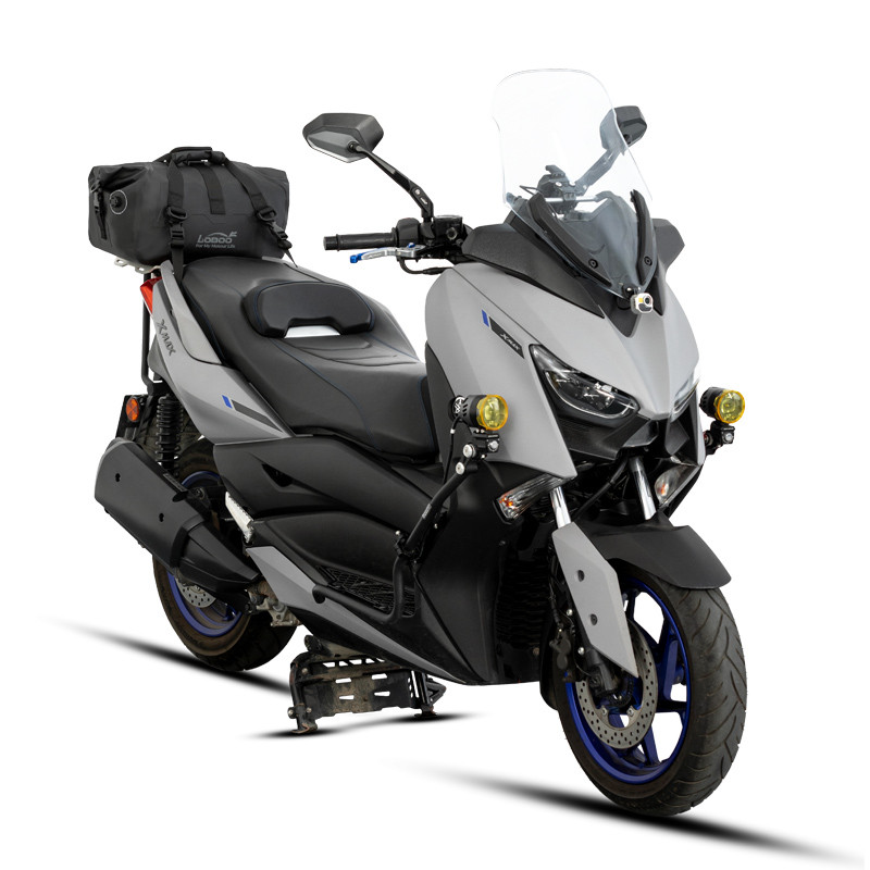 LOBOO Torba motocyklowa PVC szara 20L, magnetyczne zapięcie, wodoodporna