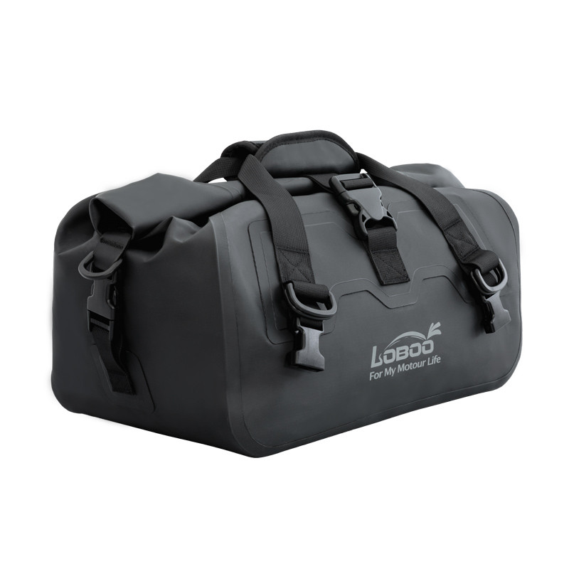LOBOO Torba motocyklowa PVC szara 20L, magnetyczne zapięcie, wodoodporna