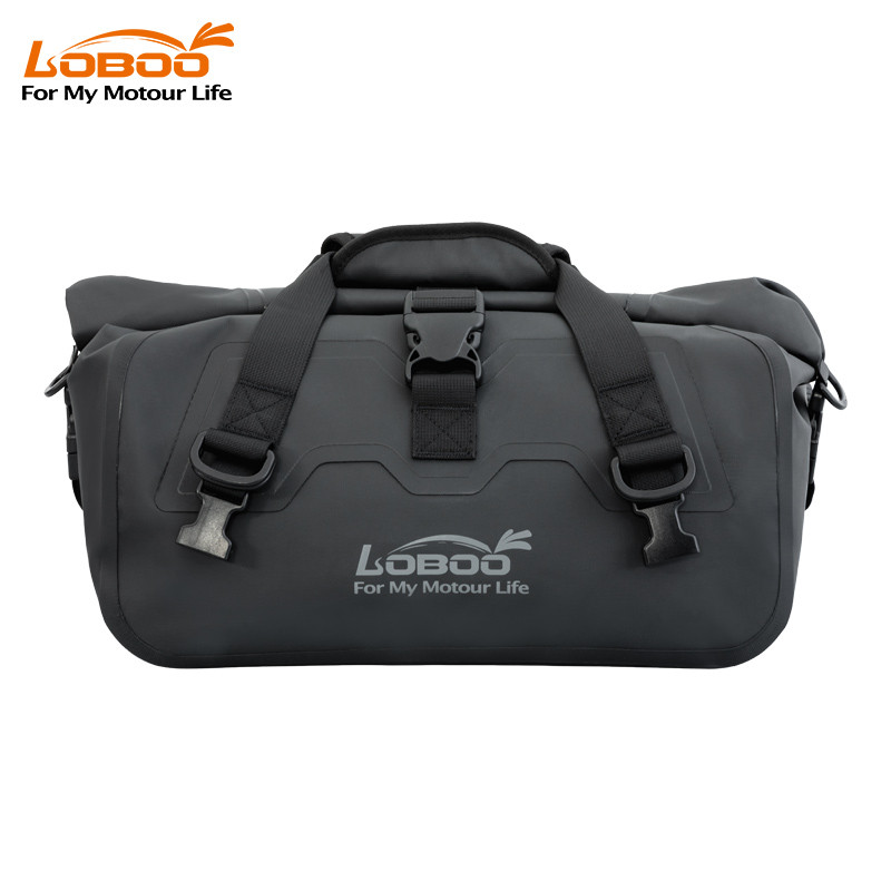 LOBOO Torba motocyklowa PVC szara 20L, magnetyczne zapięcie, wodoodporna