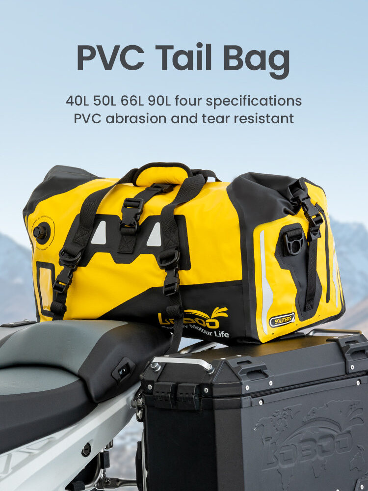 LOBOO Torba motocyklowa PVC żółta 40L (z kieszenią separacyjną na mokre rzeczy)