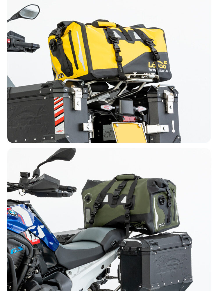 LOBOO Torba motocyklowa PVC żółta 66L (z kieszenią separacyjną na mokre rzeczy)