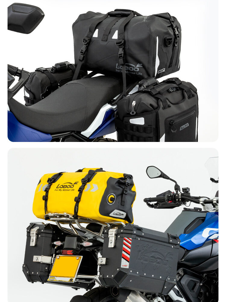 LOBOO Torba motocyklowa PVC żółta 90L (z kieszenią separacyjną na mokre rzeczy)