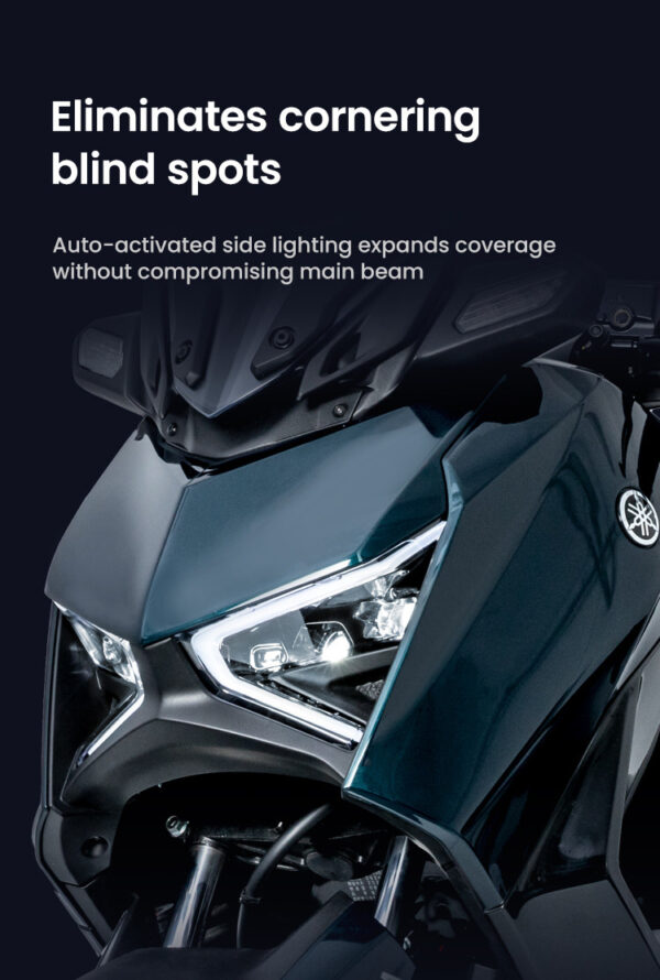 LOBOO Reflektor przedni z doświetlaniem zakrętów do YAMAHA XMAX300 (2023-)