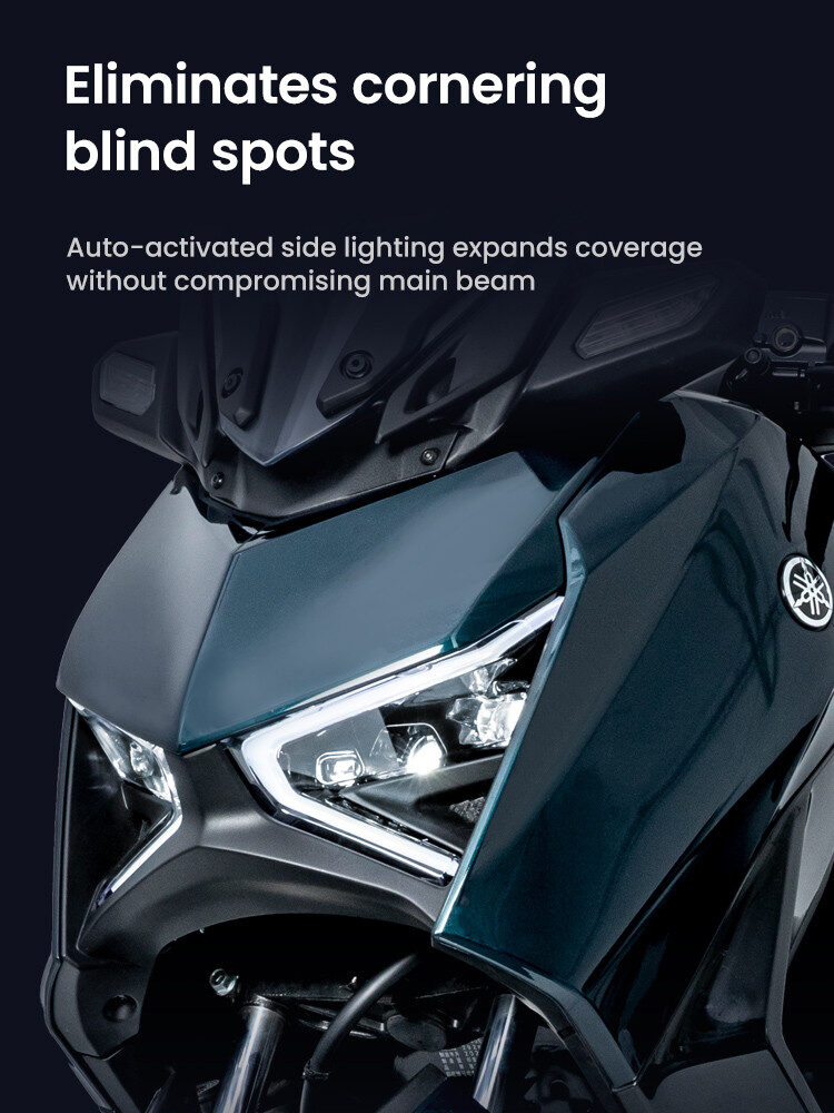 LOBOO Reflektor przedni z doświetlaniem zakrętów do YAMAHA XMAX300 (2023-)