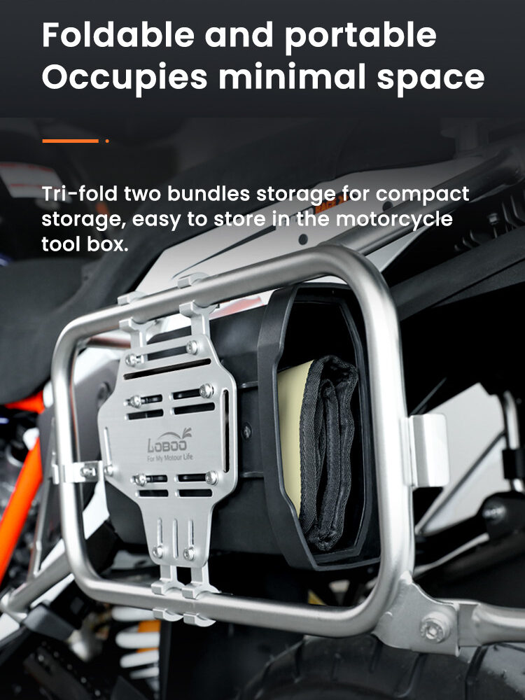 LOBOO Skrzynka na narzędzia 2,3L (pojemnik, narzędziówka) z płytą montażową, montowana do uchwytów kufrów bocznych