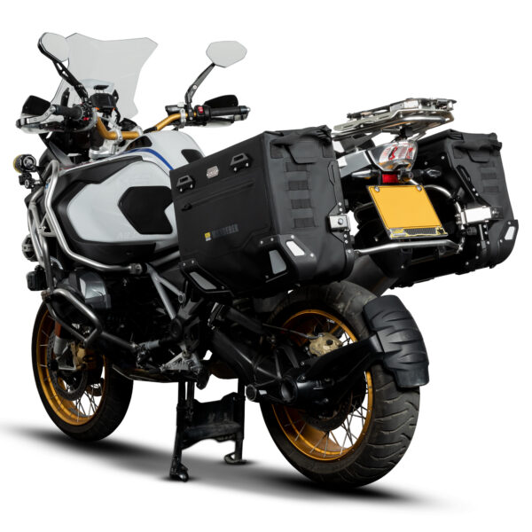 LOBOO Sakwy boczne WANDERER, materiał TPU, wodoodporne IPX6M, magnetyczne zapięcie, zamek, system MOLLE, czarne,1 zestaw - 2 szt