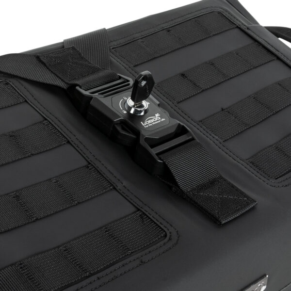 LOBOO Sakwy boczne WANDERER, materiał TPU, wodoodporne IPX6M, magnetyczne zapięcie, zamek, system MOLLE, czarne,1 zestaw - 2 szt