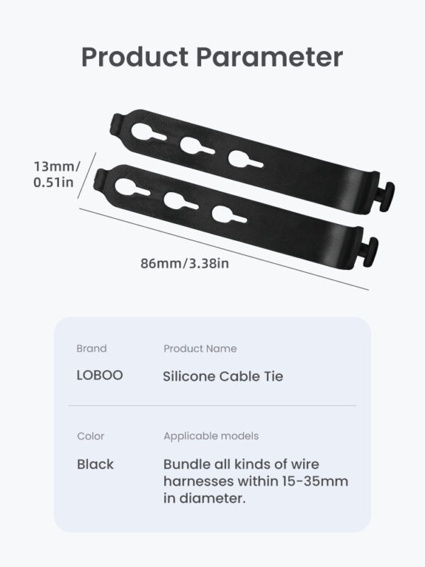 LOBOO Silikonowa opaska zaciskowa