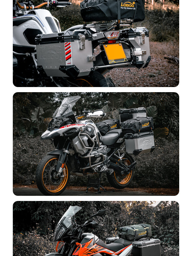 LOBOO Torba motocyklowa TPU Składana / rozszerzalna wodoodporna 30L czarna